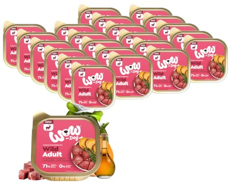WOW Dog Hunde-Nassfutter mit Wild 22 x 150g | ohne Getreide & Zucker