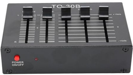Topiky Phono Preamp EQ with 3 Band Equalizer, EQ 2 Channel Digital Audio Equalizer, Turntable Preamp EQ 3 Band Equalization for Record Players, 12dB High Mid Low Tone Adjustment