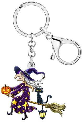 DOWAY Hexen Geschenke Halloween Schlüsselanhänger Wicked Hexe Zubehör | Acryl Witch Schlüsselring für Damen,Gruselig Geldbörse Tasche Anhänger für Handtasche Rucksack