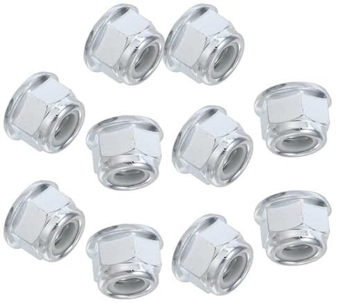 LOORGVEL 10 Pièces Écrous à Filetage Gauche pour Tondeuse à Gazon, Accessoires D'entretien de Pelouse, Pièces de Rechange Compatibles avec Mécanisme D'engrenage, Fixation Sécurisée de Lame