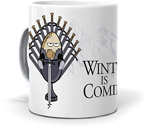 Taza Original Juego De Tronos Versión Huevo | Tazas Originales Café Para Regalar | Taza Desayuno Con Mensaje De Series Y Películas | Ideas Regalos Amigo Invisible Y Navidad | Cerámica 350 ML