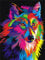 Komking Malen Nach Zahlen Erwachsene kinder, DIY Set Erwachsene Acrylgemälde von Zahlen auf Leinwand ohne Rahmen, Bunter Wolf 16x20inch
