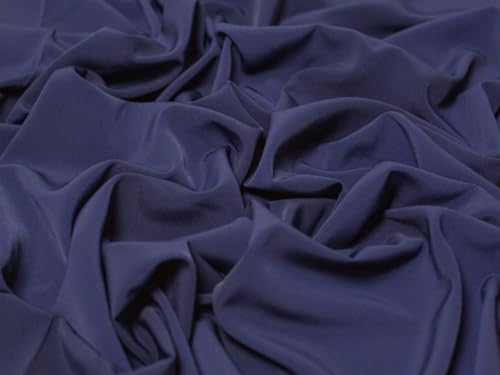 Uni Luxus Crepe Kleid Stoff, Marineblau, Meterware