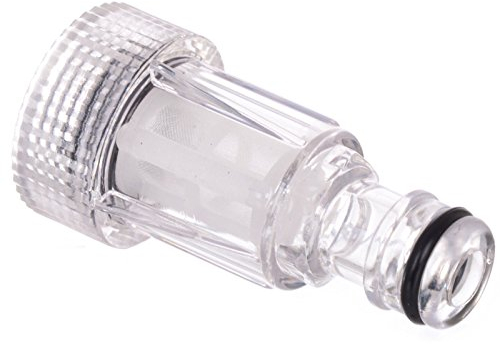 Clear Plastic Pressure Washer Inlet Filter 3/4 Garden Hose Hozelock Compatible fits Karcher