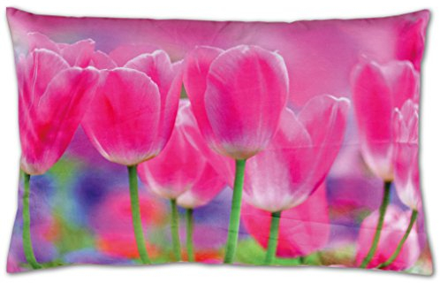 Bestlivings 2er Pack Kissenbezug beidseitiger Fotodruck Motiv in 40x60cm, Kissenhülle Bezug mit Reißverschluss (Design: Tulpen)