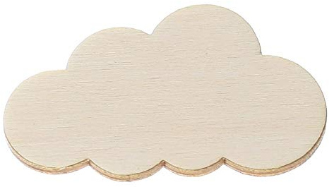 Holz Wolken V1-1-60cm Streudeko Basteln Deko Tischdeko, Größe:Wolken 6cm breit, Pack mit:25 Stück