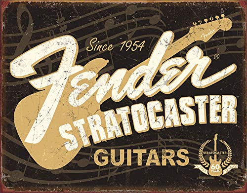 Hunnry Fender Poster Metall Blechschilder Retro Dekoration Schild Aluminium Blechwaren Vintage Wandkunstplakat Zum Cafe Bar Wohnzimmer Zuhause