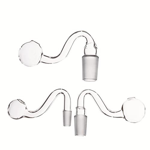 RORA 3pcs 10mm Male Glass Bong Bowl Handmade Water Pipes Bong Adapter - Clear Thick S Bowl For Glass Bongs Thick Big Bowls