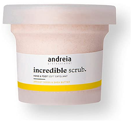 Andreia Professional Hand & Foot Scrubs – Erstaunliches Fußpeeling und Handpeeling mit Aprikosensamen und Sheabutter, Peeling für Hände und Füße zur Feuchtigkeitsversorgung, 200 g