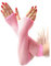 Egurs Damen Mädchen Fischnetz Netz Lang Handschuhe Fingerlos Pink