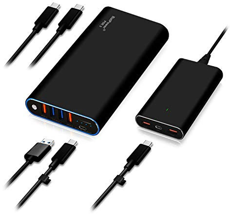 BatPower 98Wh Puissance élevée USB C Laptop Puissance Mobile Compatible avec HP Spectre X360 Dell XPS Razer Blade Stealth Ordinateur USB-C Chargeur de Portable Batterie Externe & 120W PD Adaptateur