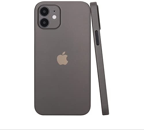 CELLBEE Kompatibel mit iPhone 12 Hülle Case - Premium Slim Schutzhülle für iPhone, Extrem Dünn, Anti Kratzer, Schutz ohne Kompromisse, Simple Gray - Grau