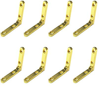 AOTISBAO 8 Pcs Jewelry Box Hinges 90 Degree Side Rail for Wooden Chest Case Accessories