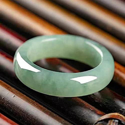 sdfpj Klassischer natürlicher Jade-Ring, einfacher Jade-Ring, Frauenparty-Hochzeitsschmuck-Geschenk (Metal Color : Diameter 16-17mm)