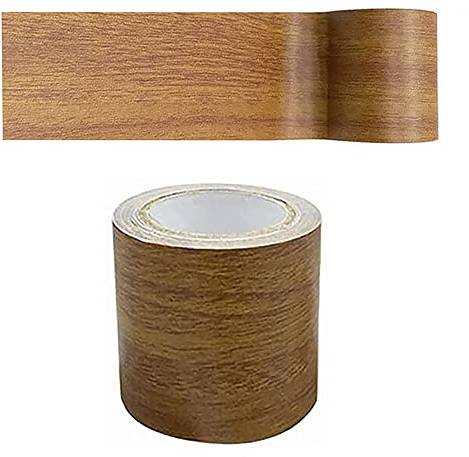 Selbstklebendes Reparaturband, 57 mm breit, 4,57 m, Klebeband in Holzmaserungsoptik, selbstklebendes Reparaturband mit Holzeffekt, Tapetenbordüre mit Holzmaserung zur Reparatur von Möbelkratzern (C)