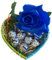Regalo Festa della Mamma 2025 - Cesto a Cuore + Cioccolatini Baci Perugina 125gr + Rosa Eterna Blu Artificiale (Baci Perugina)