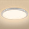 PADMA Deckenleuchte Led Warmweiss Bad Deckenlampe Modern Silber Rund Flach 18W 3000K Wasserdicht Ip44 Chrom für Wohnzimmer Schlafzimmer Küche Flur Büro Badezimmer