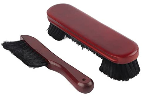 Alvinlite 2pcs Billardtisch-Bürsten-Reiniger-Kit Billard-Billardtisch-Schienen-Holzgriff-Bürsten-Set Reinigungswerkzeug-Zubehör -007