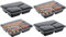 HOT BARGAINS 150 X Reusable Square Shape 3 Compartment Black Food Containers with Clear Lids Microwave, Oven and Freezer Safe BPA Free for Catering Restaurants