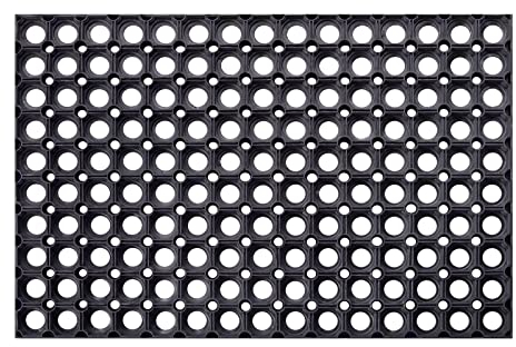 HPFLOOR Ringgummimatte-Wabenmatte I 40 x 60 cm Gummimatte außenbereich I Flexibel einsetzbare Antirutschmatte I Witterungsresistente Ringgummimatte I Gummibodenbelag Außen Innenbereich