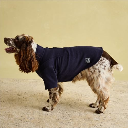 Rosewood x Joules Navy Fleece for Dogs, Medium, Washable, Warm and Comfy Winter Fleece Jumper with Sleeves for Medium Dogs