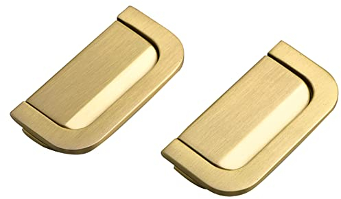 Lframa606 Schrankgriffe Massiver Messing Schubladengriff Gold Möbelgriffe Vintage Lochabstand Antikbeschlag Griffefür Schlafzimmer Badezimmer Küchenschränke Küche 60mm-80mm (65mm/2.6in)