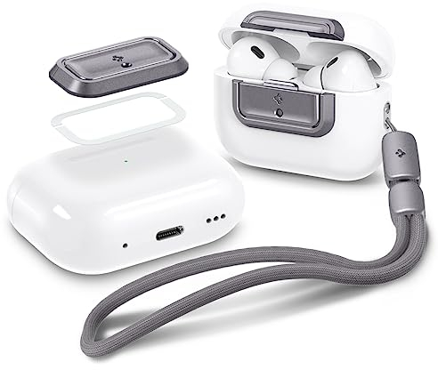 Spigen Lock Fit M [EZ FIT] Verriegelung Kompatibel mit AirPods Pro 2. Generation(2023/2022) / AirPods Pro(2019) Locking Module mit Handschlaufe Keine Hülle enthalten - Grau
