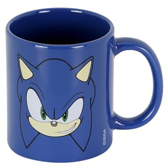 Sega-Sonic Face-Taza, Azul, 13 x 9.5 cm