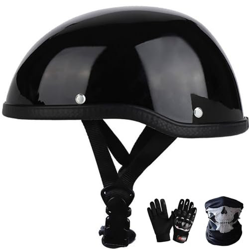 Aperto Caschi Da Moto Portatile Jet Casco Scodella ECE Omologato Retrò Motociclo Aperto Faccia Casco Donna Uomo Scooter Casco Per Moto,Adult Cruiser Chopper Mezzo Casco