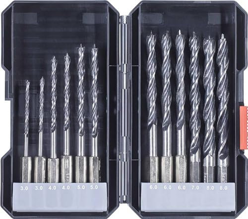 Kwb 108830 - Set di punte elicoidali per legno, 12 pezzi