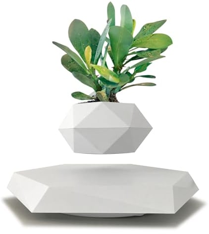 INOVAXION Schwebender Blumentopf, schwimmender Blumentopf für kleine Pflanzen, schwebende Dekoration für Zuhause und Büro, magnetisch, schwebende Ausstellung, einzigartige Geschenke für Weihnachten
