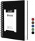 RETTACY B5 Notizblock, Notizbuch, Spiralgebundene Notizbücher, 300 Blatt/150 Seiten Zum Schreiben, 100 G/m² College-liniertes Papier, PVC-Hardcover, 19 x 25 cm - Schwarz