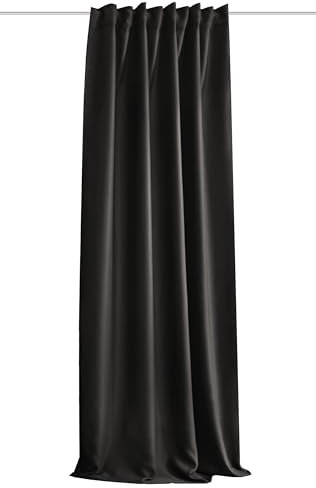 HOMEbasics 85970 | Akustikvorhang ACUSTICO mit Dim-Out-Stoff, Farbe:schwarz, Größe:245 x 135 cm