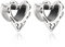 AllerPierce Ohr Tunnel 12mm Silber Flesh Plug 2 stücke Herz Hohl Ohr Gestreckte Expander aus Kupfer Punk Ohrpiercing Herren Damen