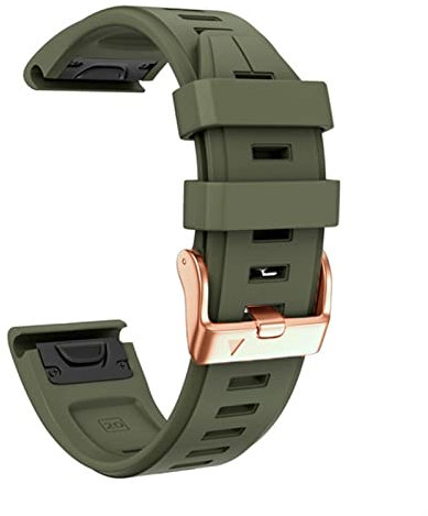 KLVN Bracelet de rechange en silicone souple pour Garmin Fenix 7S/5S Plus/6S/5S/Instinct 2S/D2, 20 mm Quick Fit avec boucle or rose, Fenix 7S, Agate