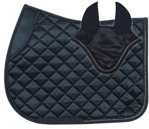 Horses Set aus Schabracke und Mütze Brilliant, Stil und Komfort für Ihr Pferd von Sattelwaren (Blau, Dressage Full)