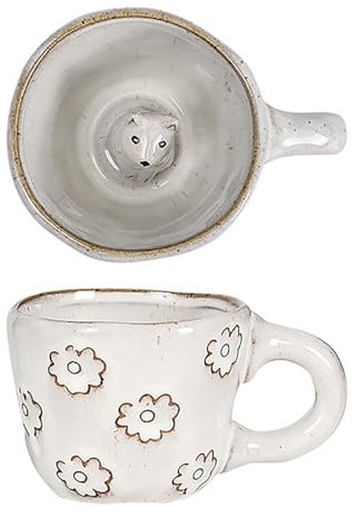 Jarsense Cute Ceramic Mug, 360ml Handmade 3D Animal Pattern Mug Ceramic Mug with Handle, Creative Coffee Mug Tea Mug Milk Mug Drinking Mug (Dog)