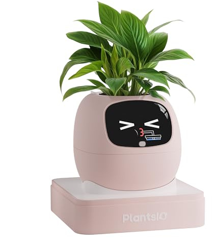 PLANTSIO Ivy Maceta Inteligente Decorativa hogar, compañero robótico Vegetal, Cuidado Plantas, decoración Escritorio, macetero Inteligente Mascota (Rubor)