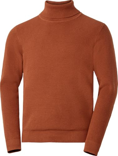 Otto Kern Pullover Herren, Rollkragenpullover aus 100% Baumwolle, Strickpullover, Pulli Herren mit luxuriöser Reiskorn-Optik, zeitlos & hochwertig, Terrakotta, Gr. 3XL