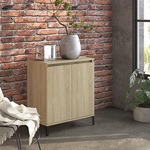 Myheimly Sideboard mit 2 Türen Kommode Anrichte Schrank Beistellschrank Mehrzweckschrank Standschrank Bücherschrank 60x35x70cm Holzwerkstoff Sonoma Eiche