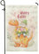 Nain de jardin dinosaure de Pâques, joli dinosaure orange et nain de printemps, décoration d'extérieur double face en toile de jute 30,5 x 45,7 cm
