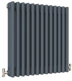 Traditional Radiator Anthracite Triple Horizontal Vertical Cast Iron Grey Radiator - 3 Column H600 x W605mm (H600 x W605mm 3 Column)