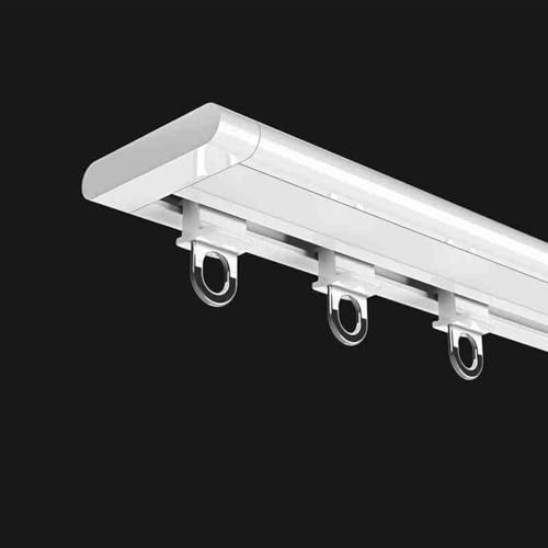 Aluminium Vorhangschiene Schienen Deckenmontage, Eckverbinder, Heavy Duty Partition Raumteiler Vorhang Schiene Set, Für Privatsphäre Wohnzimmer Und Bad, L / U Form Fenster(Size:1.00M,Color:White)