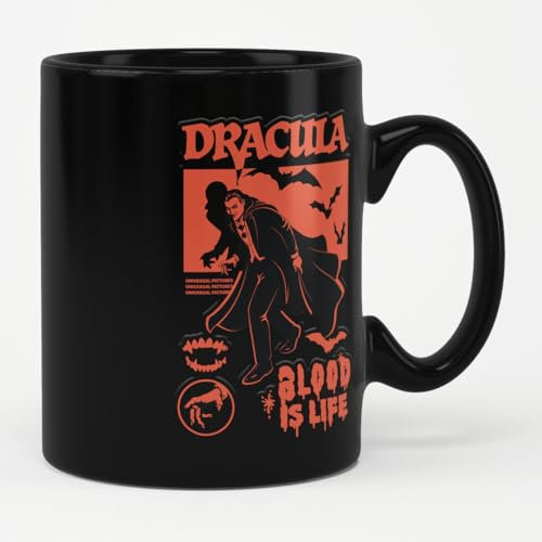 Universal Monsters Officially Licensed Dracula - Blood is Life Coffee Mug (Black)