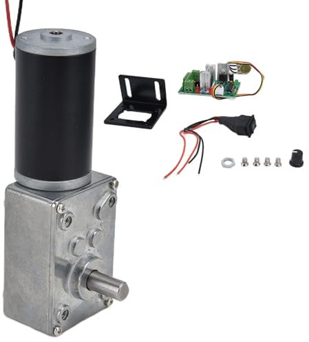FTVOGUE Moteur à Engrenages 12V, Moteur d'engrenage à Ver de DC12V avec Arbre de 8 Mm pour les Ouvre-fenêtres et les Ouvreurs de Porte, les Treuils Miniatures, la Coque en Métal, le Contrôle PWM