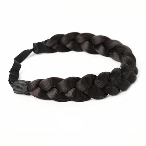 Tressée En Arête De Poisson Pour Femme,Réglable Bandeau Tressé Large et Décoiffé à 2 Brins en Queue de Poisson,Bandeau Perruques en Cheveux Synthétiques Tressés pour Femmes et Filles