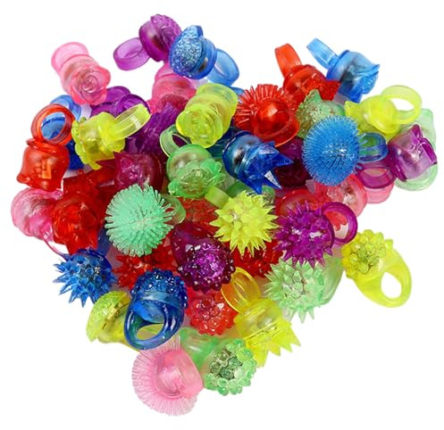 Licsaliwe Anillos luminosos, 24 luces de dedo con flash seguro para carnavales, fiestas de cumpleaños y recuerdos de boda