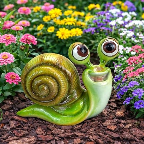 Online Fuchs Gartenfiguren für außen, süße Schnecke mit Häuschen - wetterfest - 15 oder 26 cm groß - Deko Figuren für Garten, Terrasse und Balkon (15 cm)