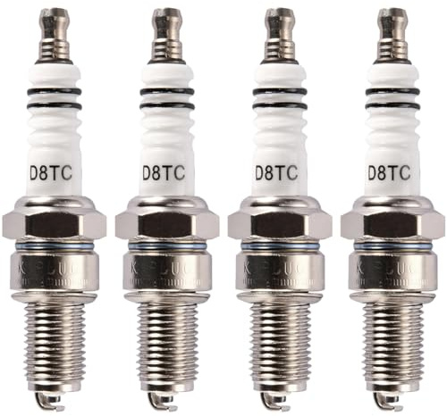 BOLOJAU D8TC Zündkerzen als Ersatz für Yamaha für Kawasaki für Suzuki für NGK D8EA für Denso für Champion 4-Takt-Motoren für CG 125cc 150cc 200cc 250cc sowie ATV Dirt Bike Go-Kart Moped 1 Elektrode