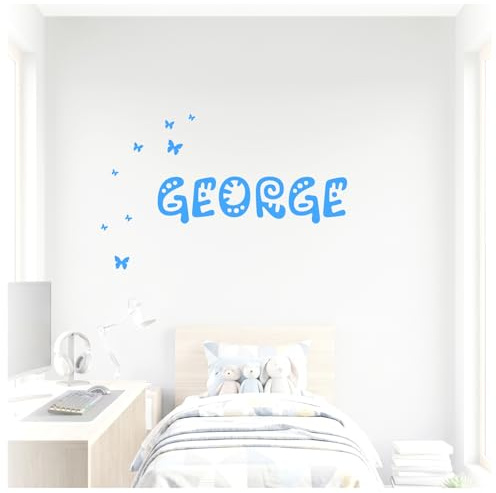 Custom Name Wall Sticker - Funky Comic Font Decal for Kids Bedroom, Playroom & Gaming Room - 15 Colours & Free Shapes